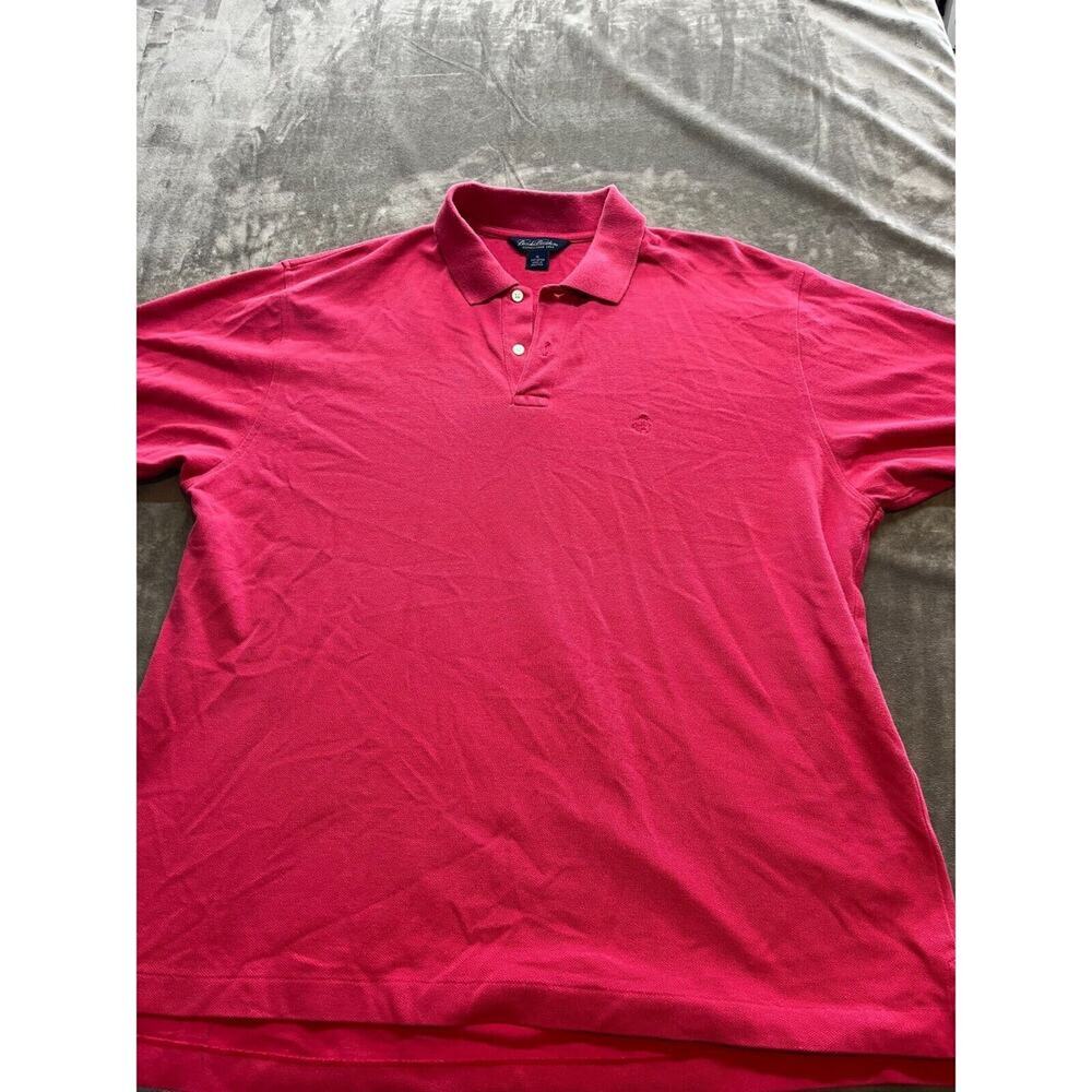 Brooks Brothers Polo Shirt Mens XL Cotton Pullover Solid Short Sleeve Collar Red